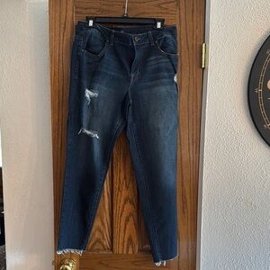 Dark Blue Distressed Jeans
